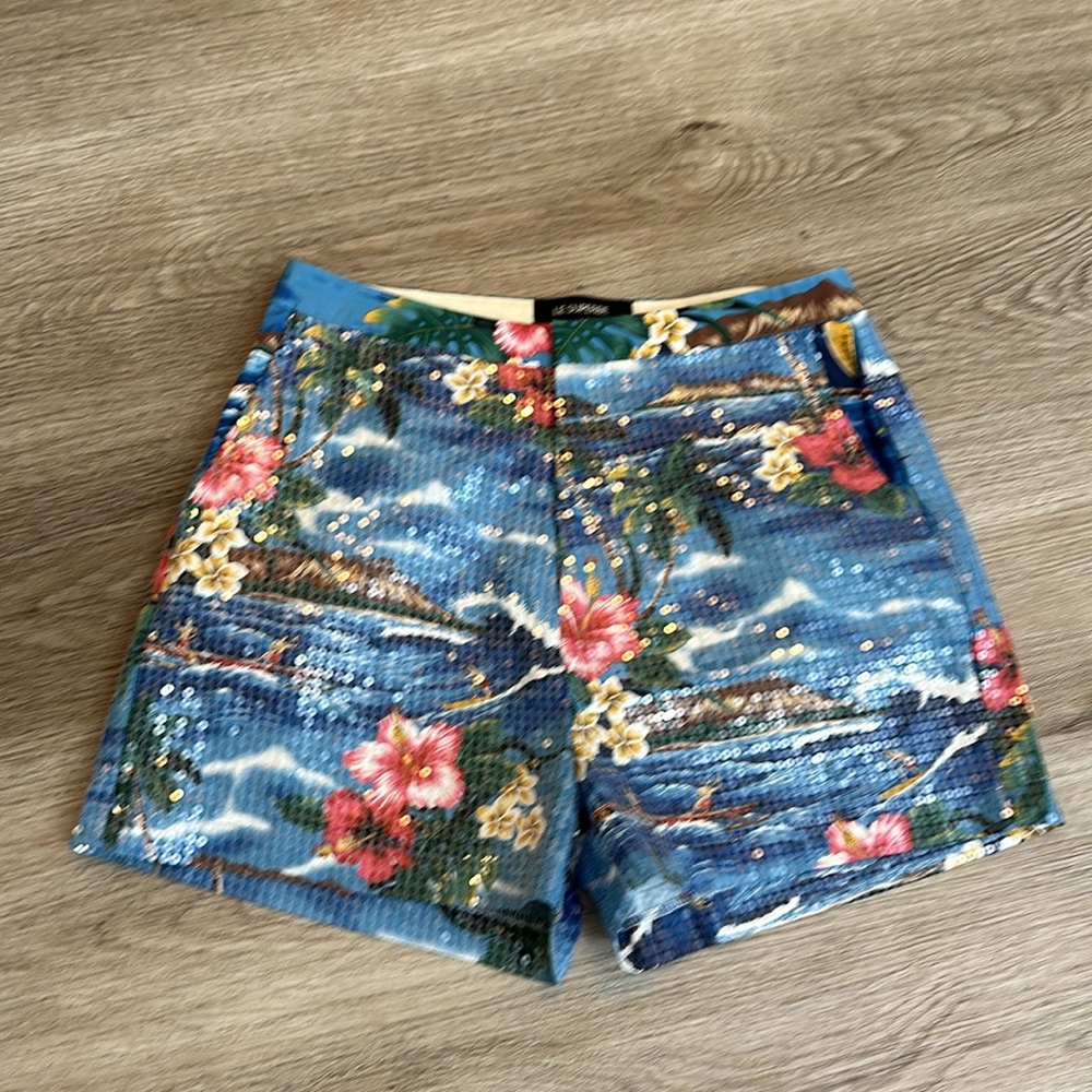 Le Superbe Ocean Park Sequin Embellished Shorts in Hawaiian